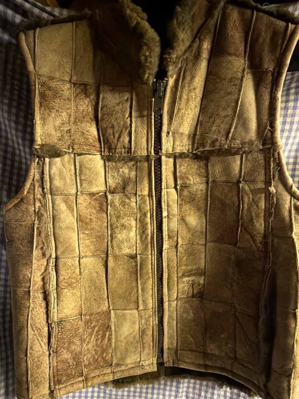 Brown Shearling-Lined Vest